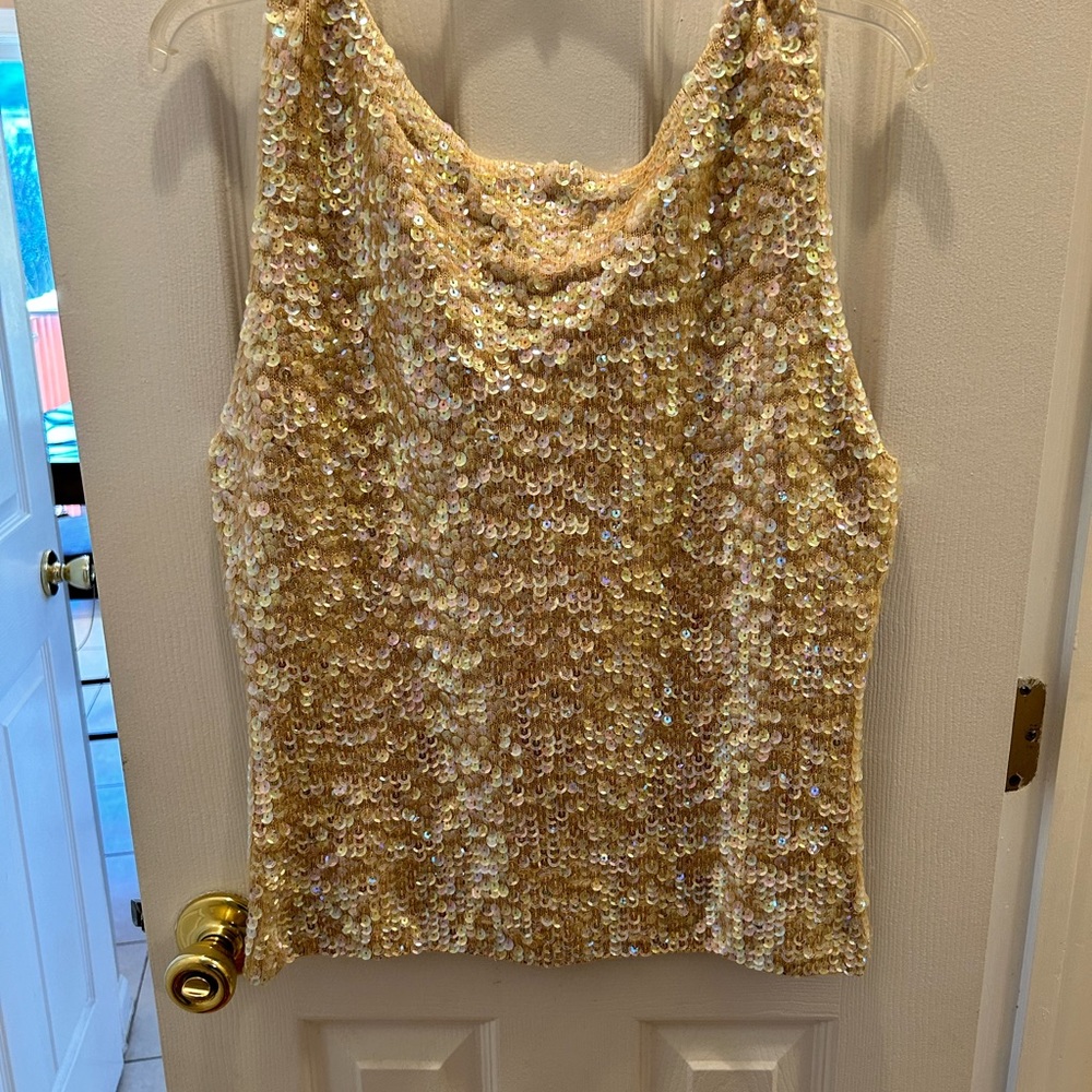 INC International Concepts Gold Sequin Tank